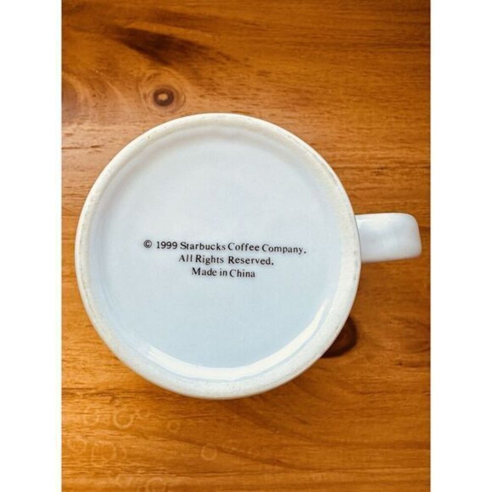 Starbucks‎ Coffee Co.  1999 Large Green Logo Large White Coffee Cup Mug 15oz - Picture 7 of 10